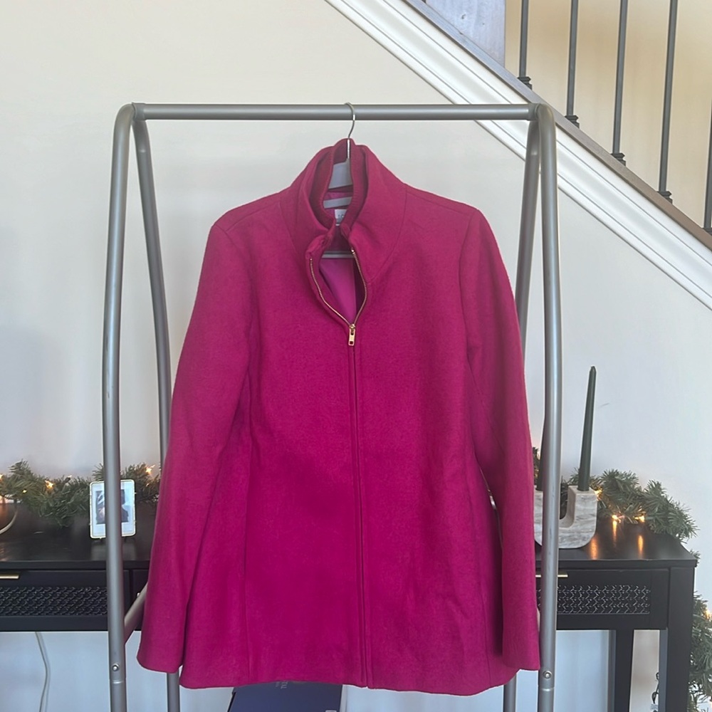 J Crew pink wool blend coat